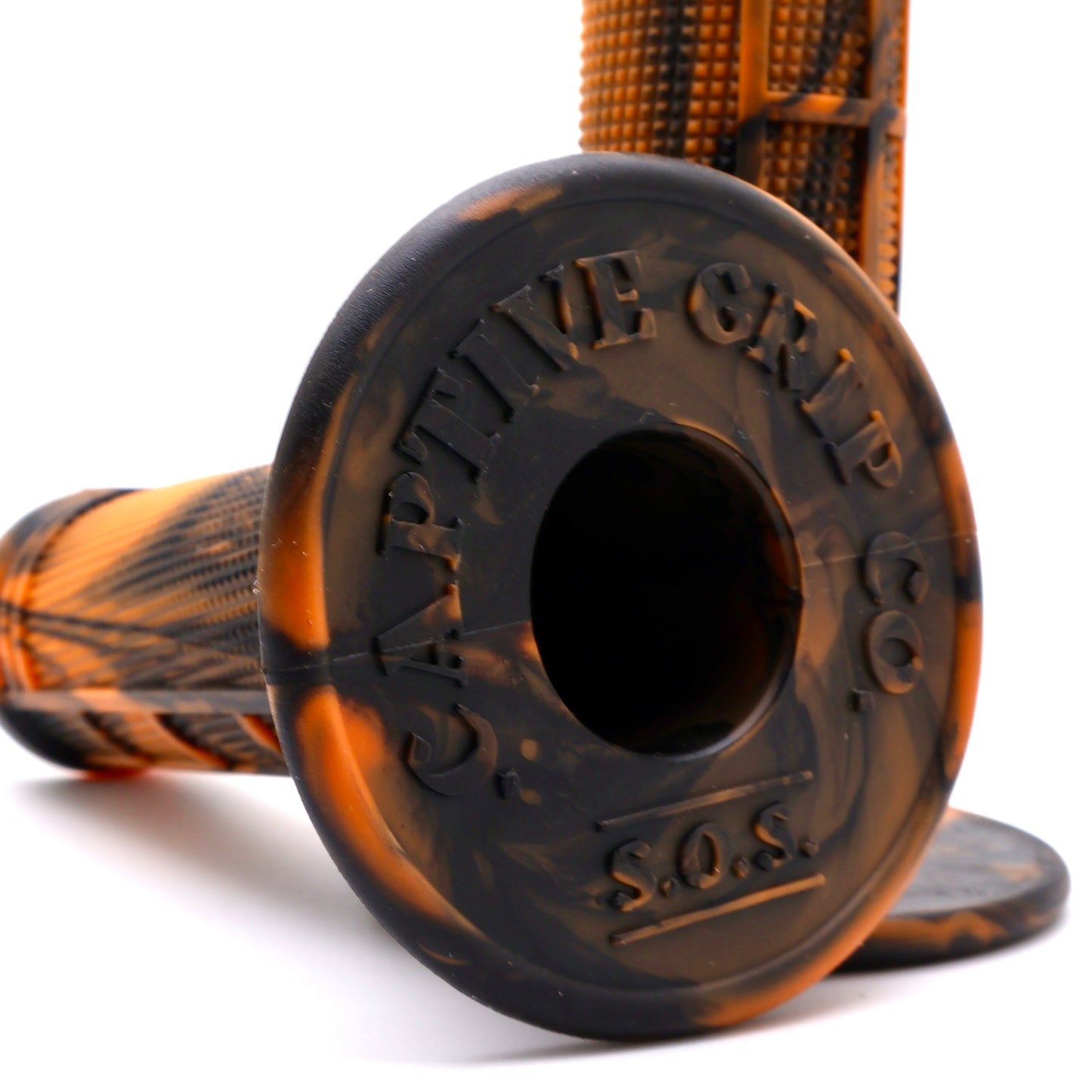 .ORANGE/BLACK Captive Half Waffle Grips