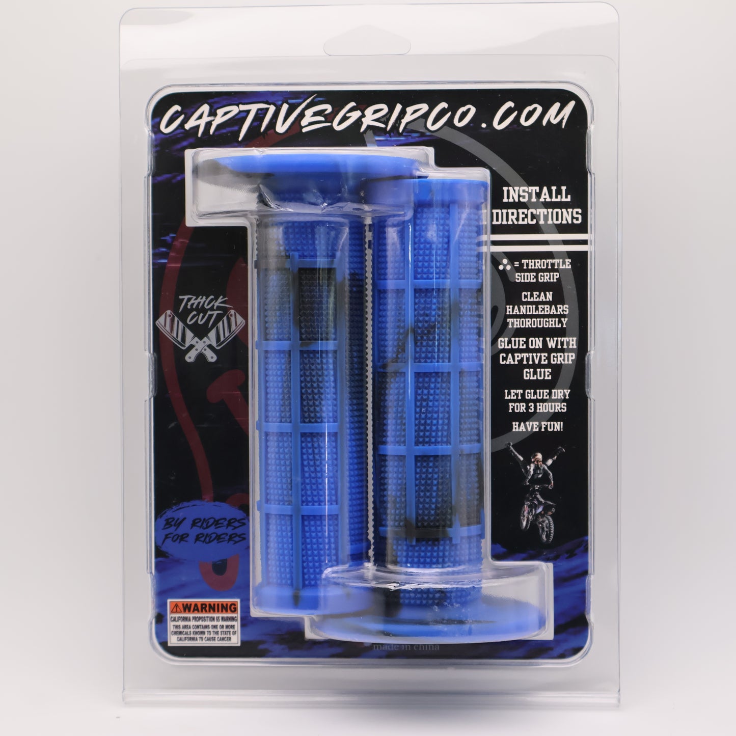 . NEW BLUE/BLACK Captive S.O.S. Half Waffle Grip. .