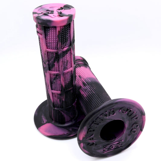 .PINK/BLACK Captive Half Waffle Grips