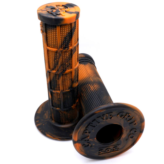 .ORANGE/BLACK Captive Half Waffle Grips