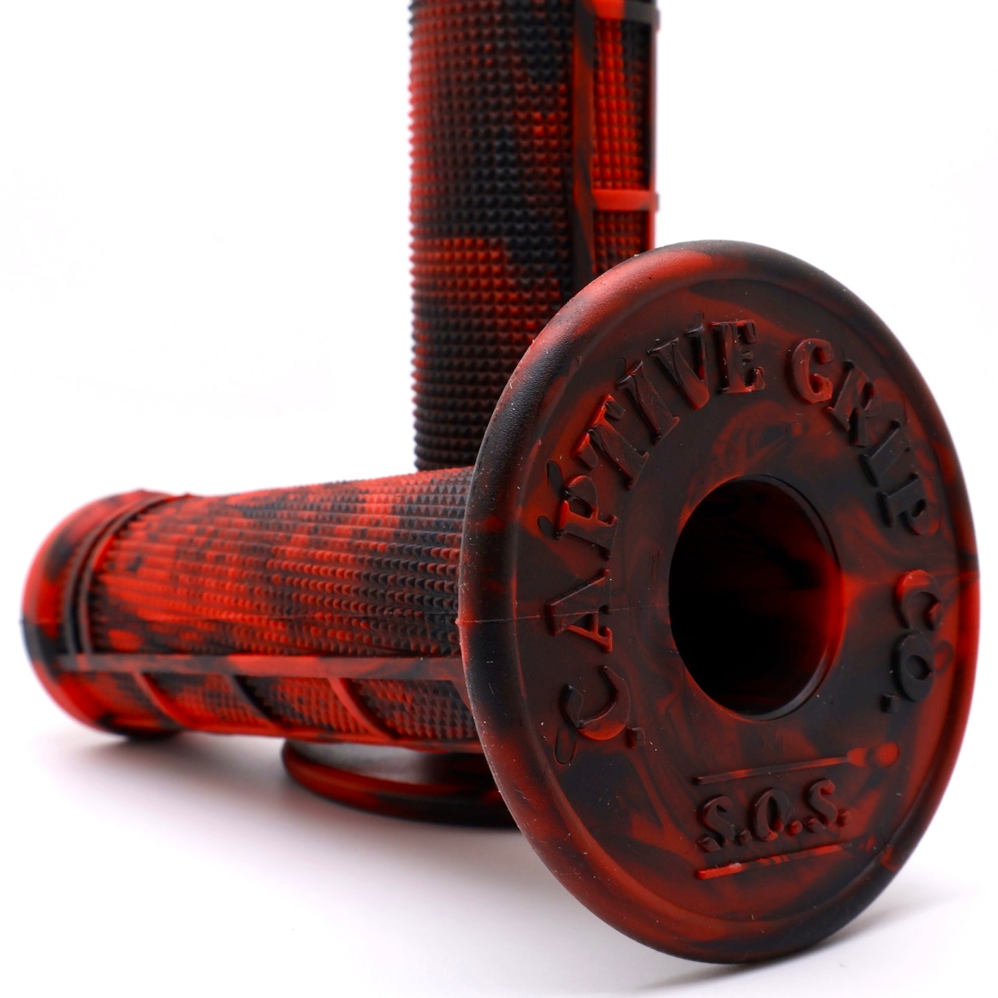 .RED/BLACK Captive Half Waffle Grips