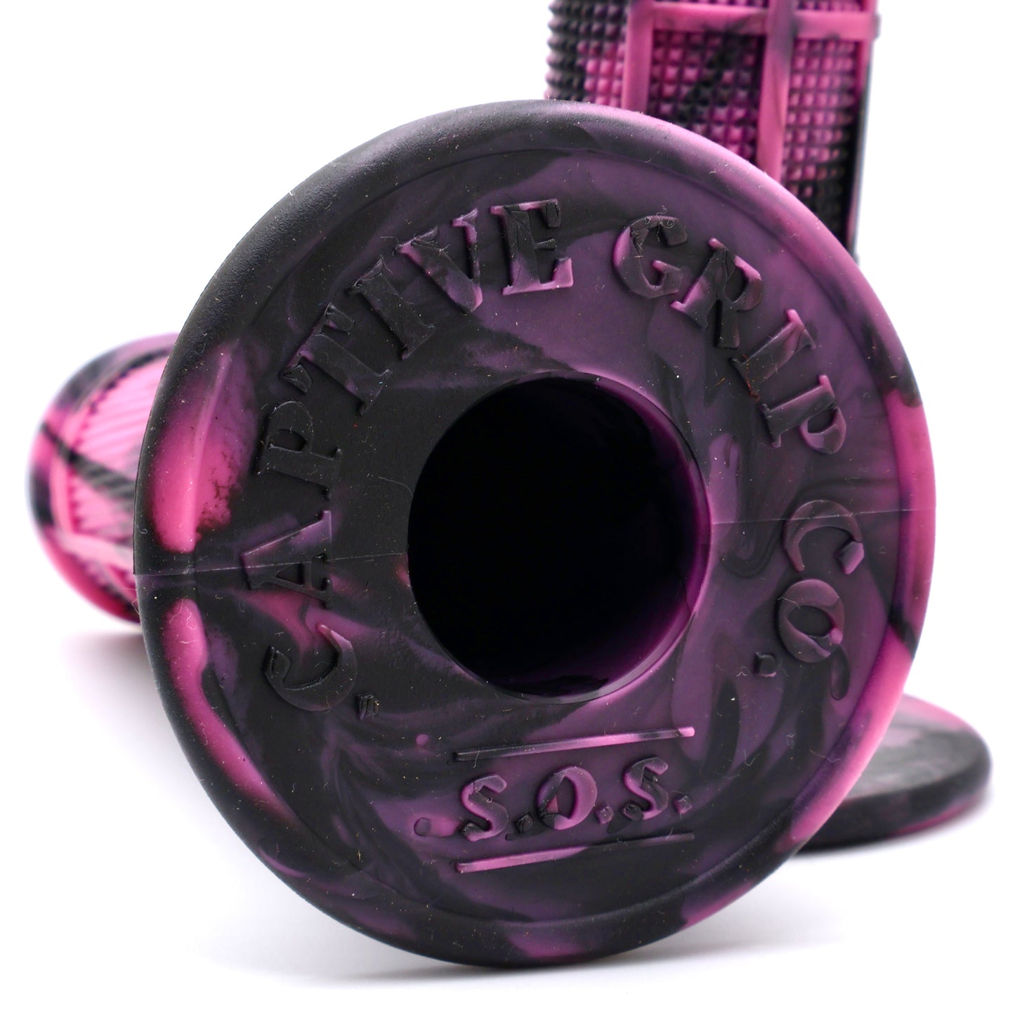 .PINK/BLACK Captive Half Waffle Grips