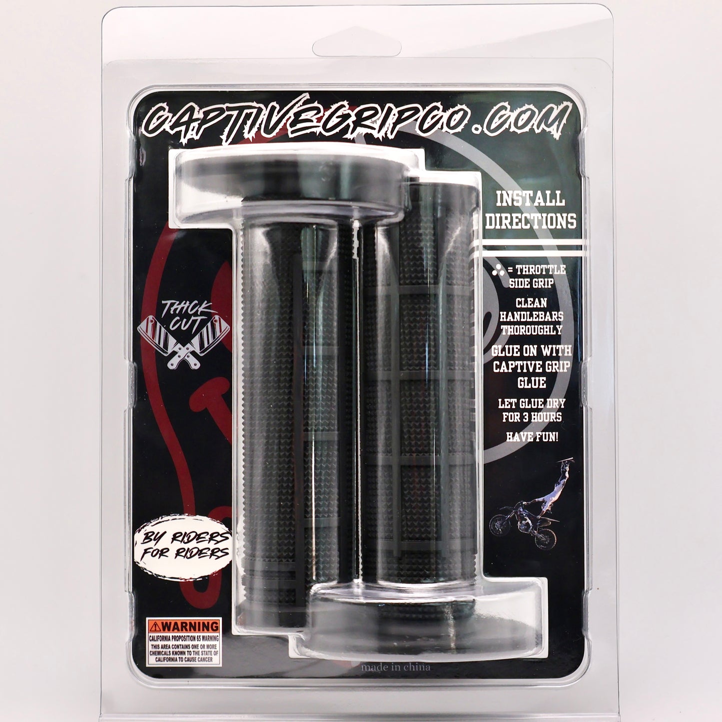 . NEW Black Captive Grip Co S.O.S. Half Waffle Grip