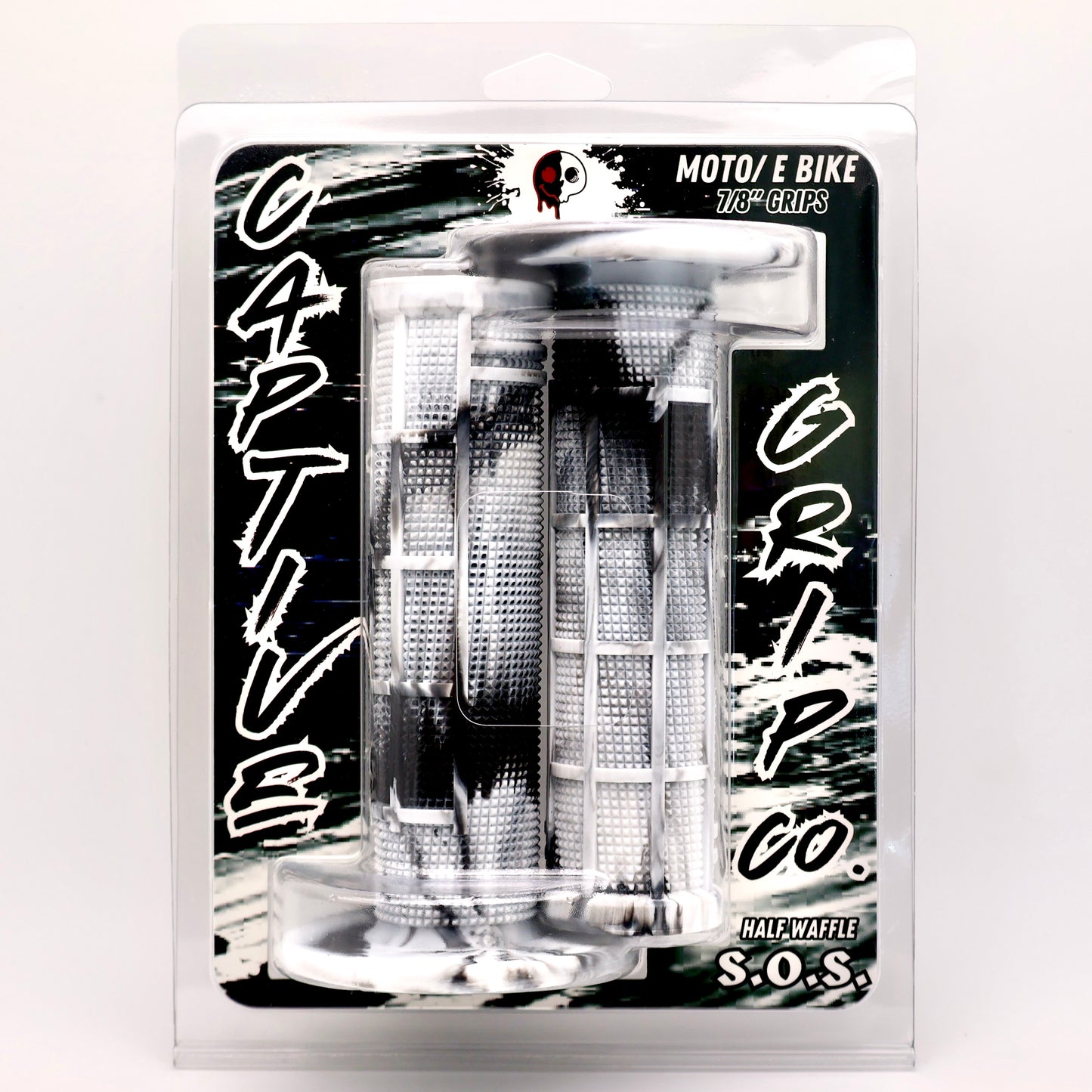 NEW .WHITE/BLACK Captive S.O.S. Half Waffle Grips