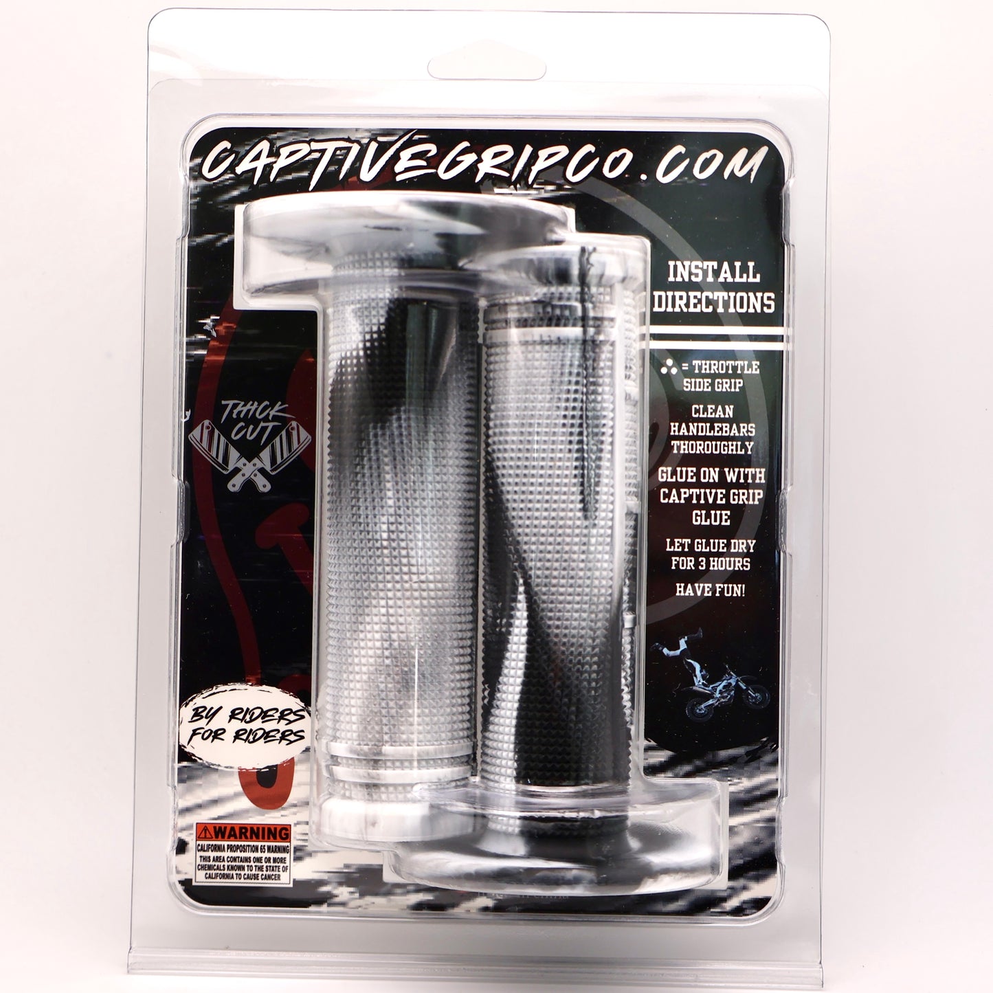 NEW .WHITE/BLACK Captive S.O.S. Half Waffle Grips