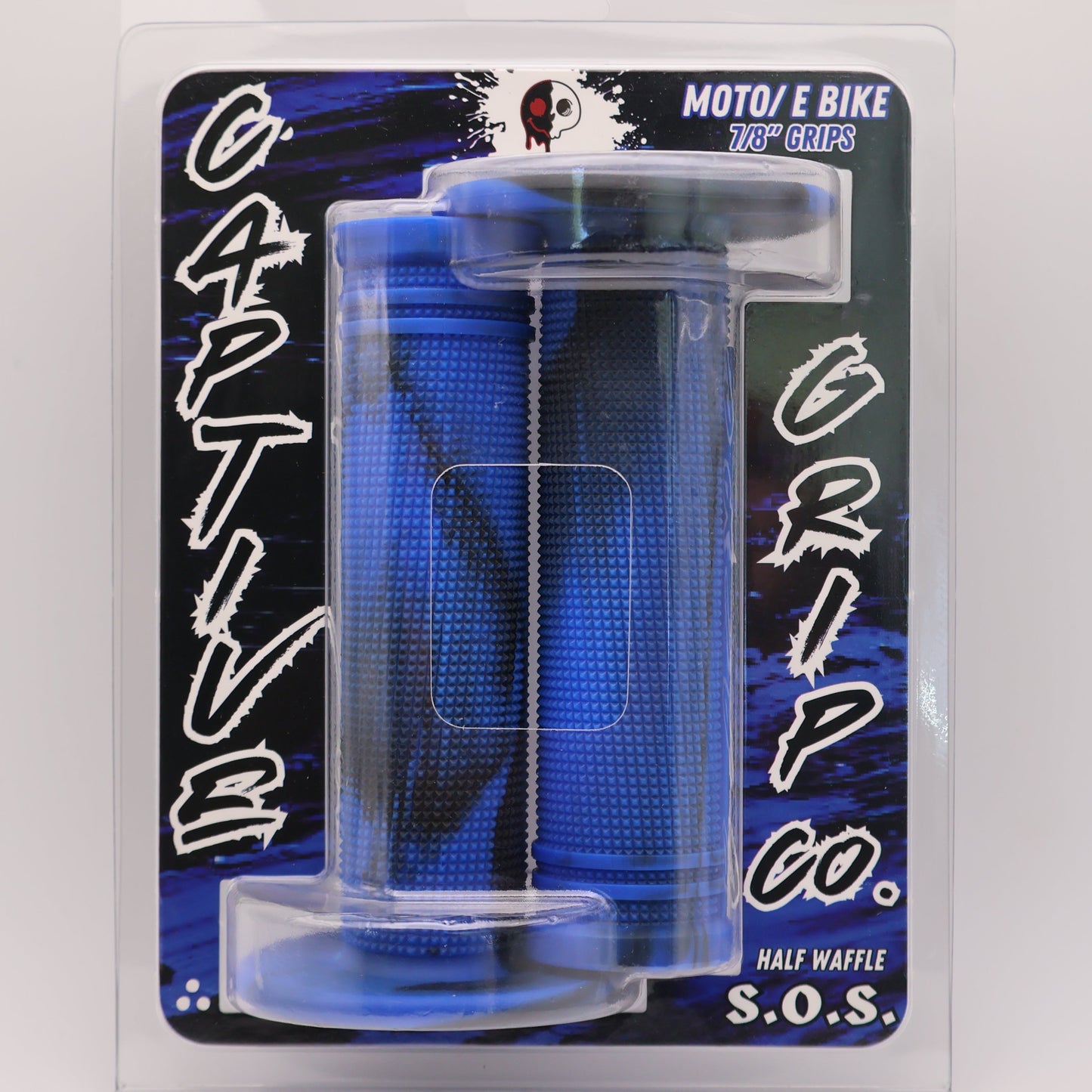. NEW BLUE/BLACK Captive S.O.S. Half Waffle Grip. .